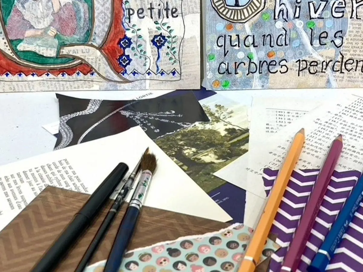 Carnet V01 : atelier de dessin et de collage inspirés d'enluminure du Moyen-Âge