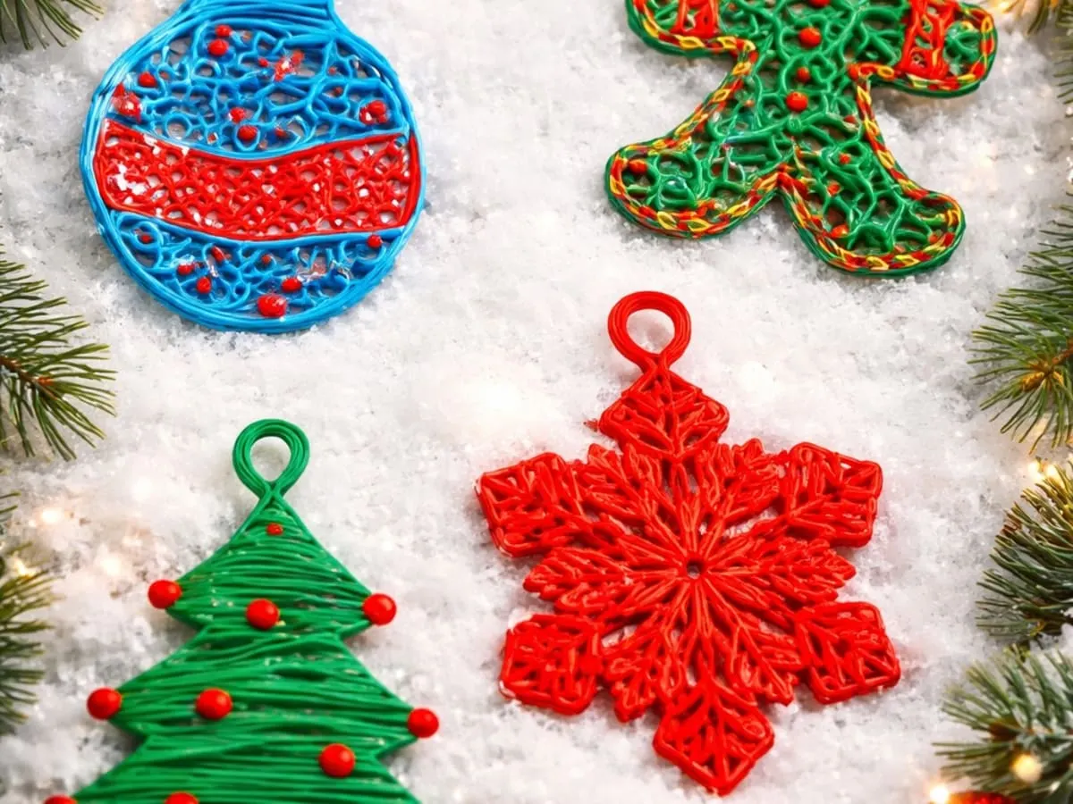 Des ornements de Noël en plastique